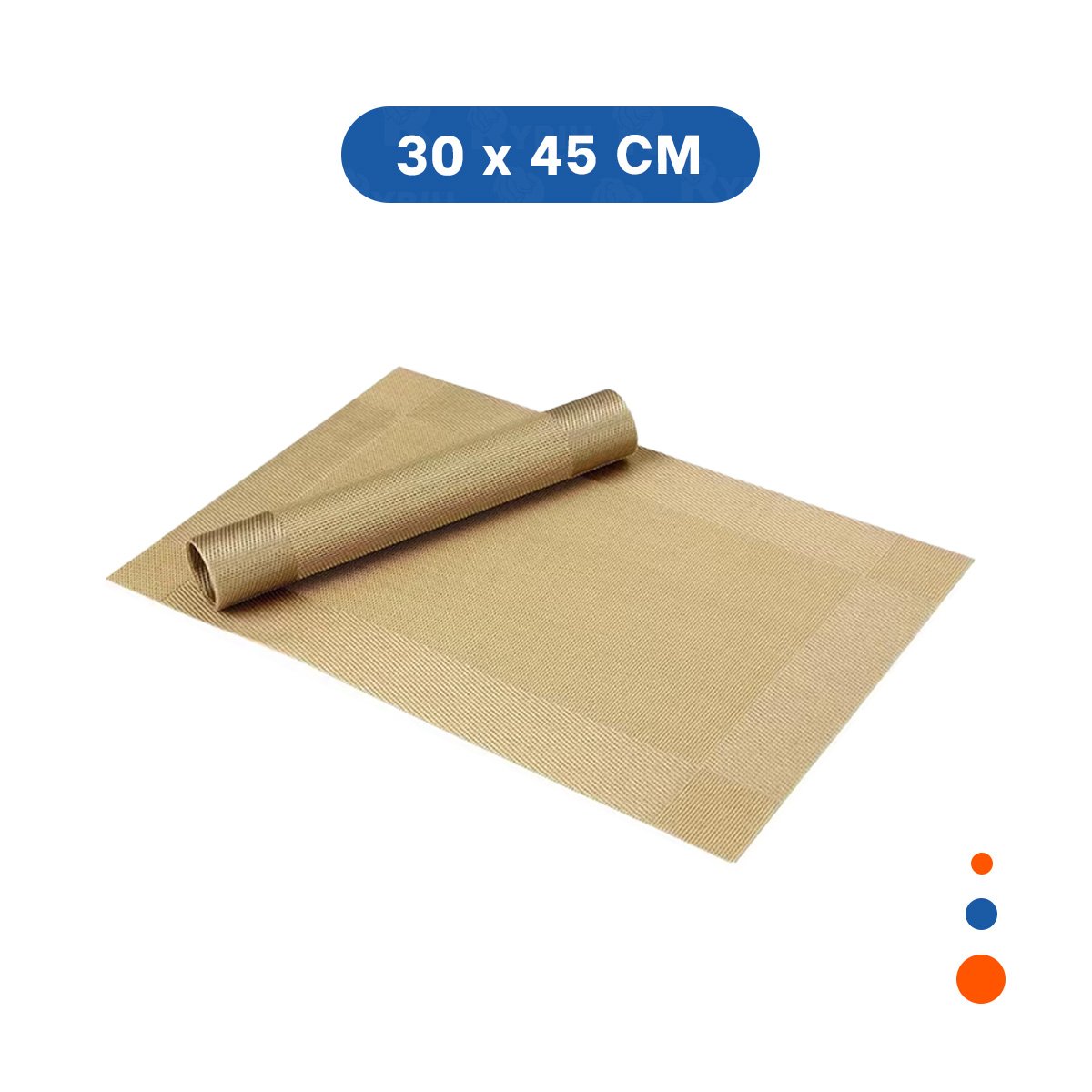 PACK6 COMPLEMENTO DORADO RECTANGULAR 30X45 CM PARA MESA CON DISENO ACTUAL - 4