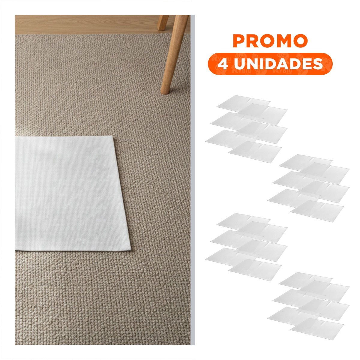 PACK4 PACK 6 INDIVIDUAL RECTANGULAR LISO BLANCO 30X45CM PARA COMEDOR HOGAR - 1