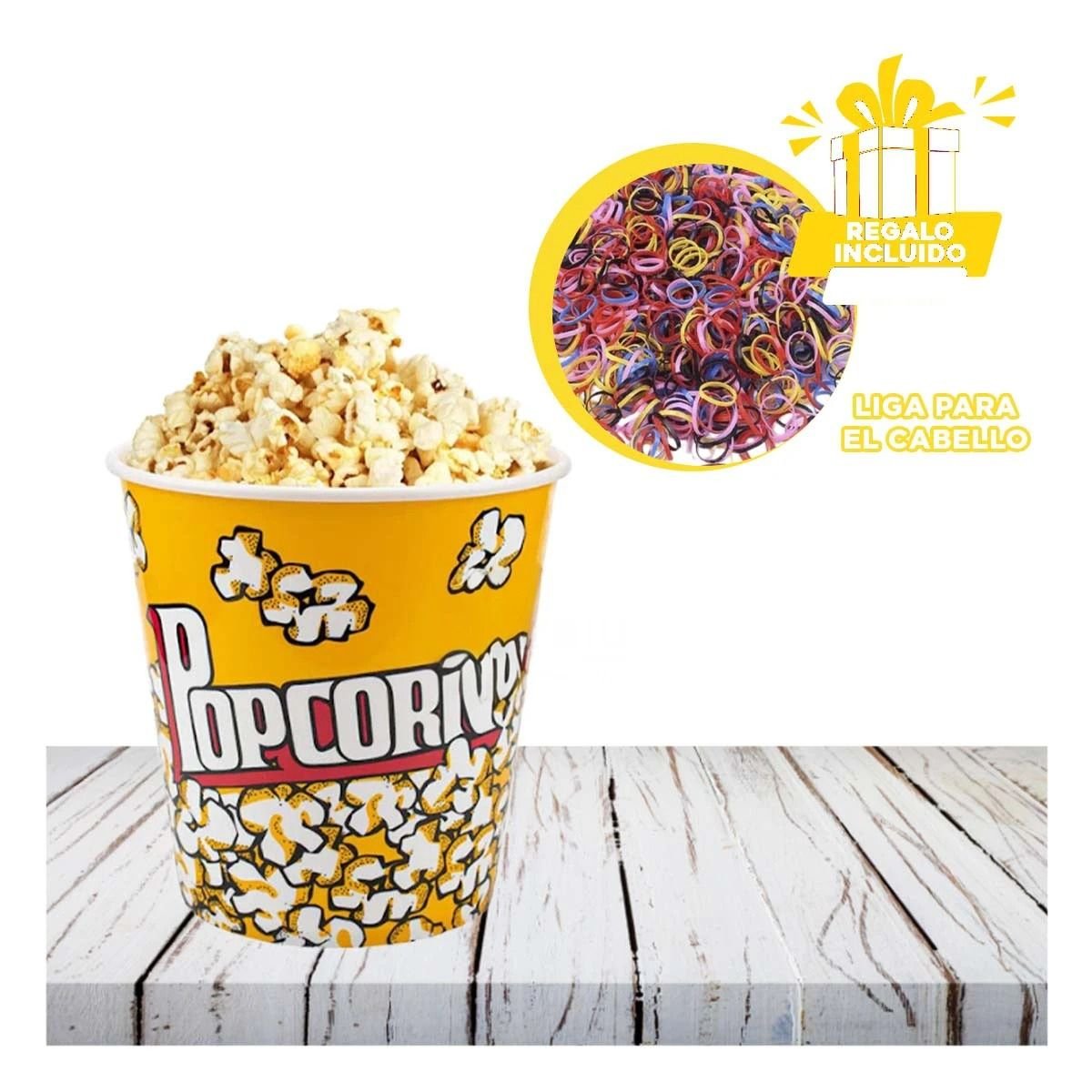 CUBETA VASO POPCORN AMARILLO 12X12CM PARA LA UTILIDAD DE HIJOS SANOS Y+LIGAS REGALO - 2