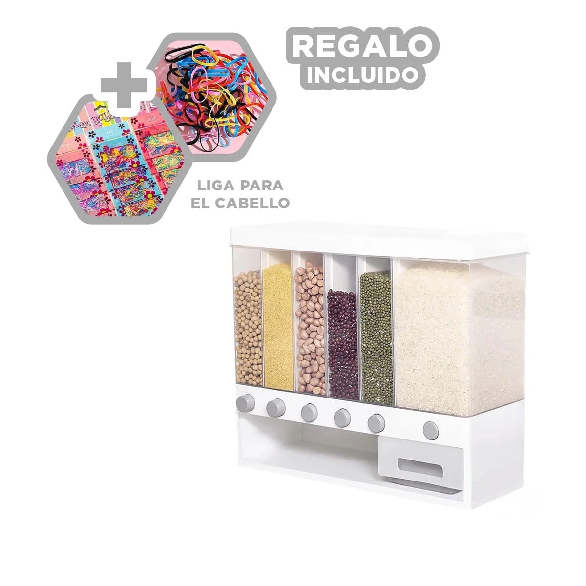 DISPENSADOR DE MENESTRA BLANCO 10KG PARA LA UTILIDAD DE HIJOS SANOS Y+LIGAS REGALO - 2