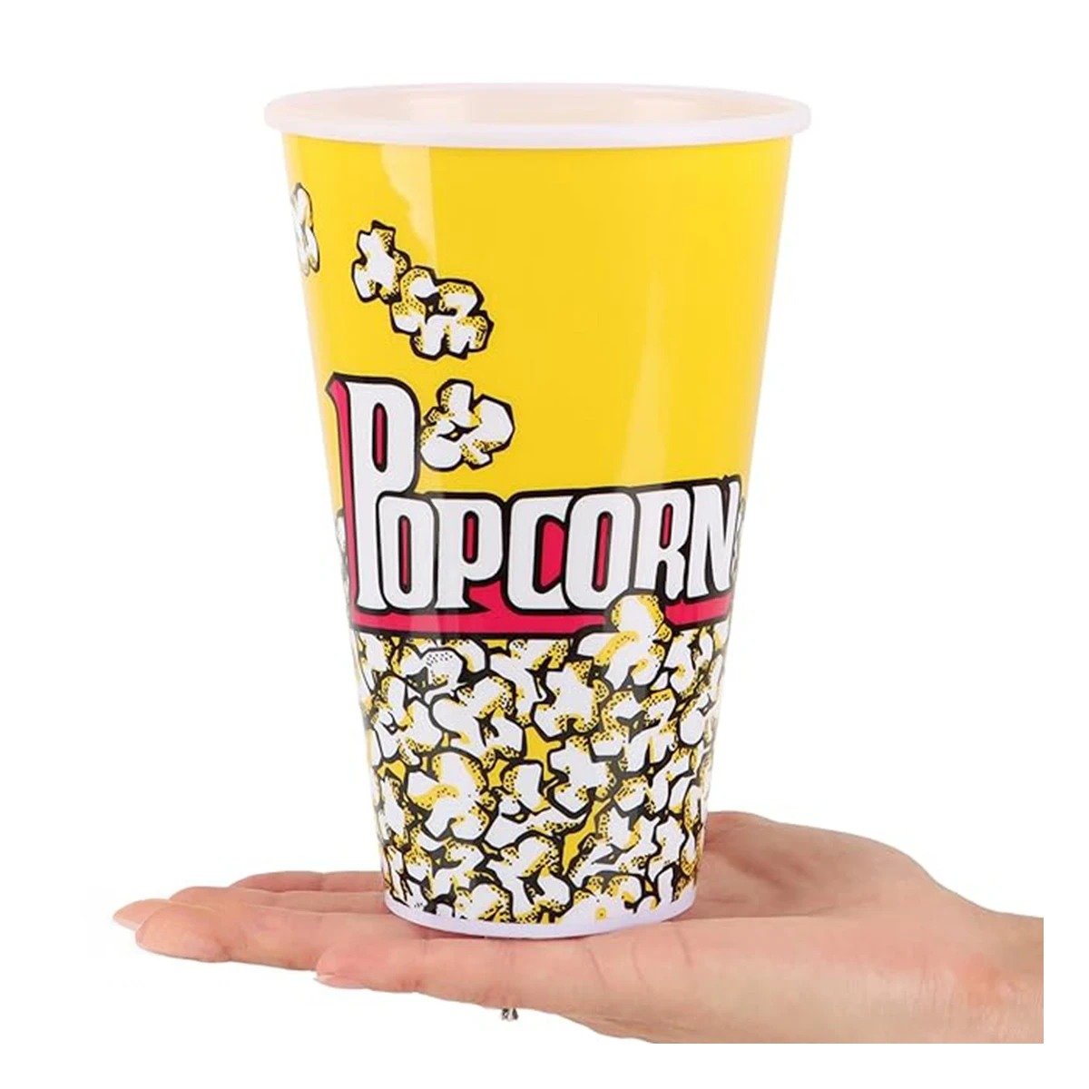 PACK4 RECIPIENTE DE CINE AMARILLO 7CMX17CM DE GRAN CALIDAD PARA MUCHA CARGA Y+PAPEL REGALO - 3