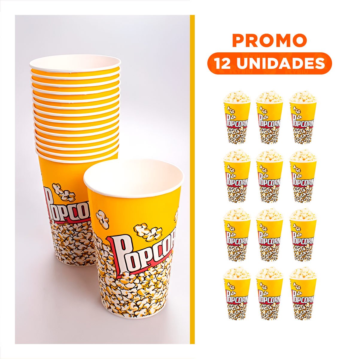 PACK2 RECIPIENTE DE CINE AMARILLO 7CMX17CM PARA FOMENTAR ESPACIO CON ORDEN Y+REGALO STICKER - 1