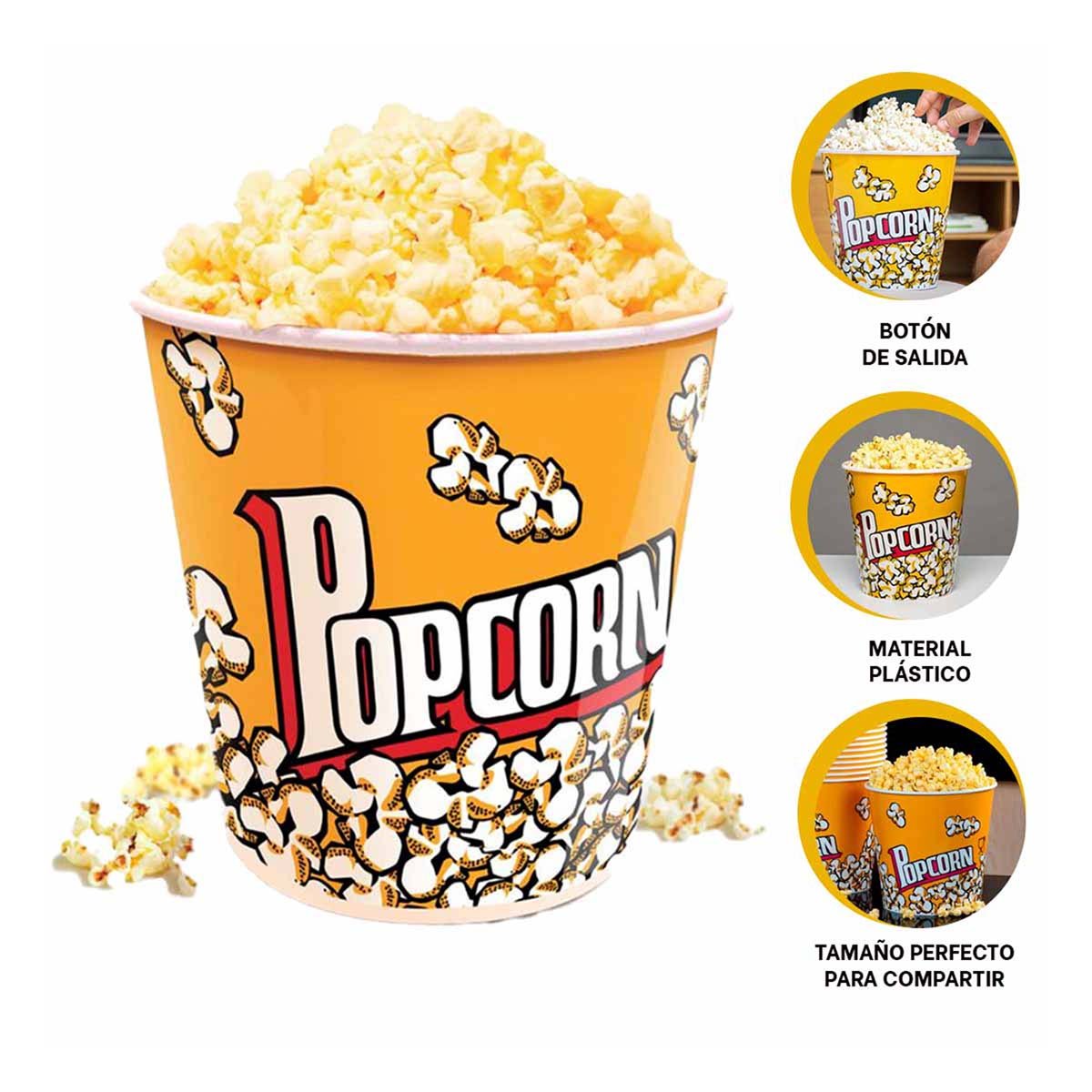 CUBETA VASO POPCORN AMARILLO 21X20CM PARA BRINDAR COMODIDAD EN SU CASA REAL Y+POST IT - 5