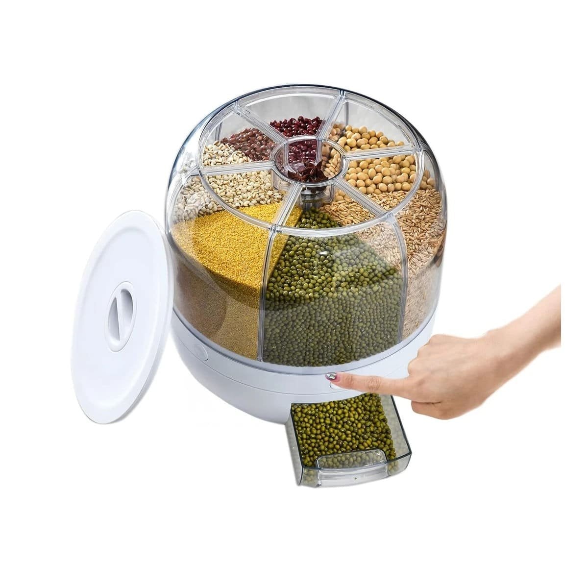 DISPENSADOR GIRATORIO BLANCO 6KG DE MATERIAL FUERTE EN SU HOGAR Y+REGALO STICKER - 1