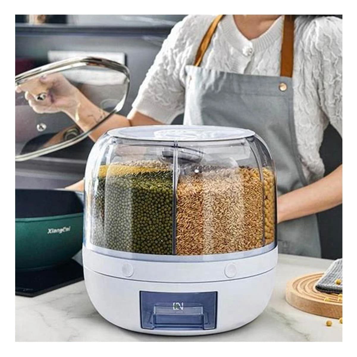 DISPENSADOR GIRATORIO BLANCO 6KG DE MATERIAL FUERTE EN SU HOGAR Y+REGALO STICKER - 2