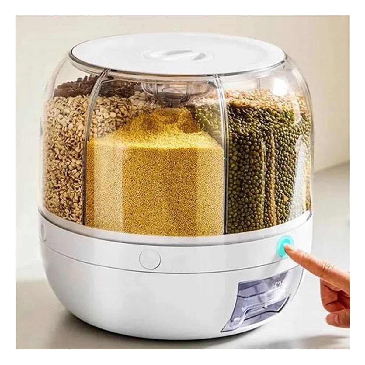 DISPENSADOR GIRATORIO BLANCO 6KG DE MATERIAL FUERTE EN SU HOGAR Y+REGALO STICKER - 5