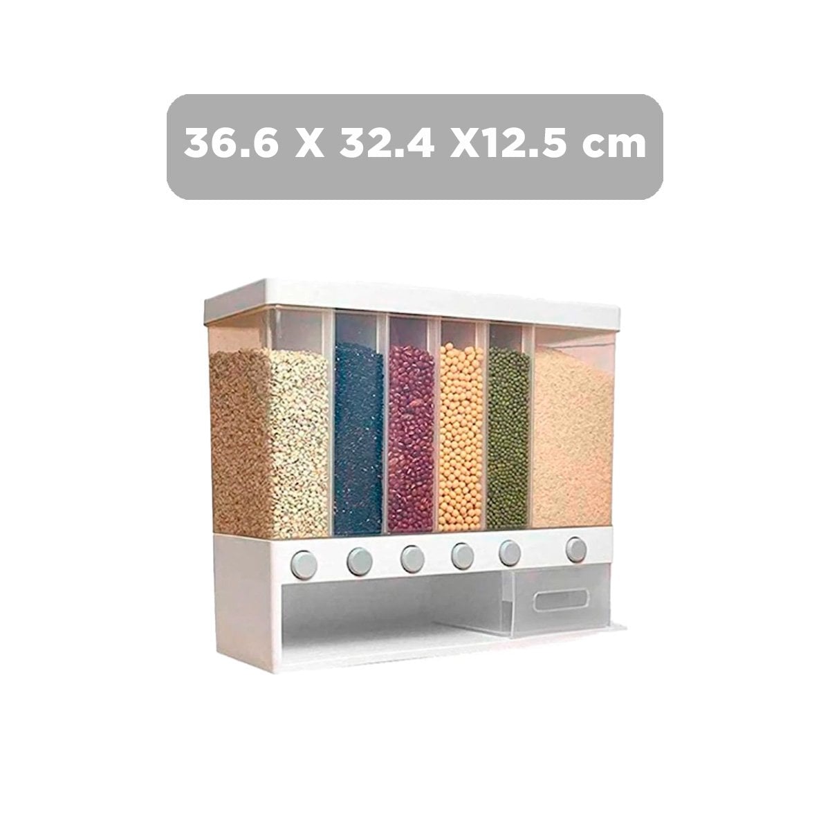 PACK2 ORGANIZADOR DE GRANOS BLANCO 10KG PARA FOMENTAR ESPACIO CON ORDEN Y+REGALO STICKER - 4
