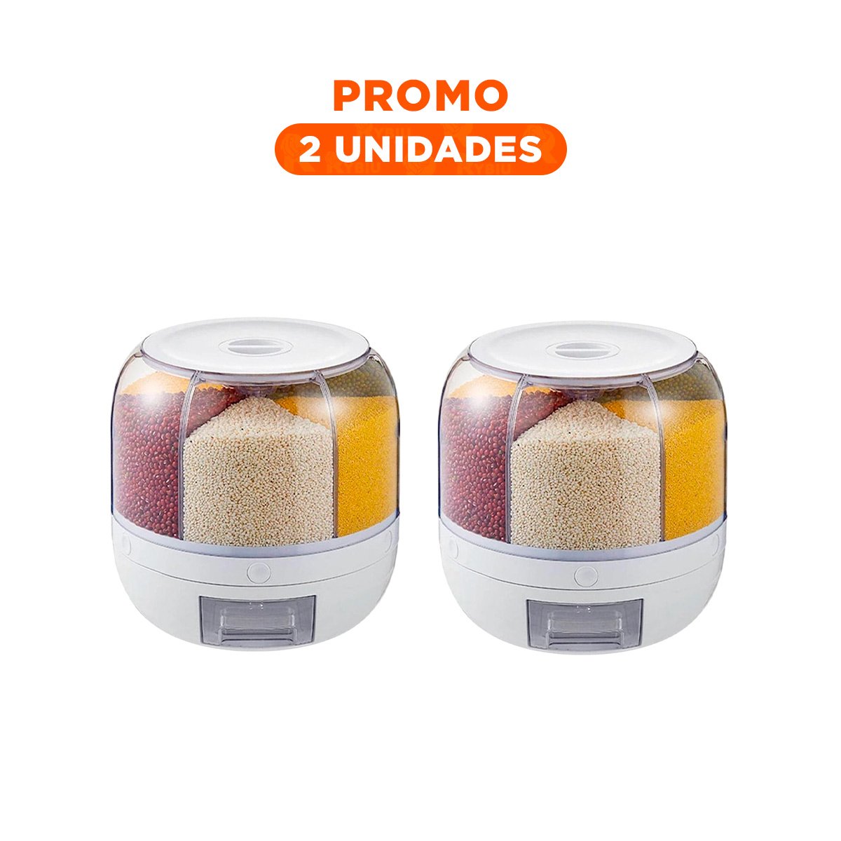 PACK2 ORGANIZADOR DE GRANOS BLANCO 6KG PARA FOMENTAR ESPACIO CON ORDEN Y+REGALO STICKER - 1
