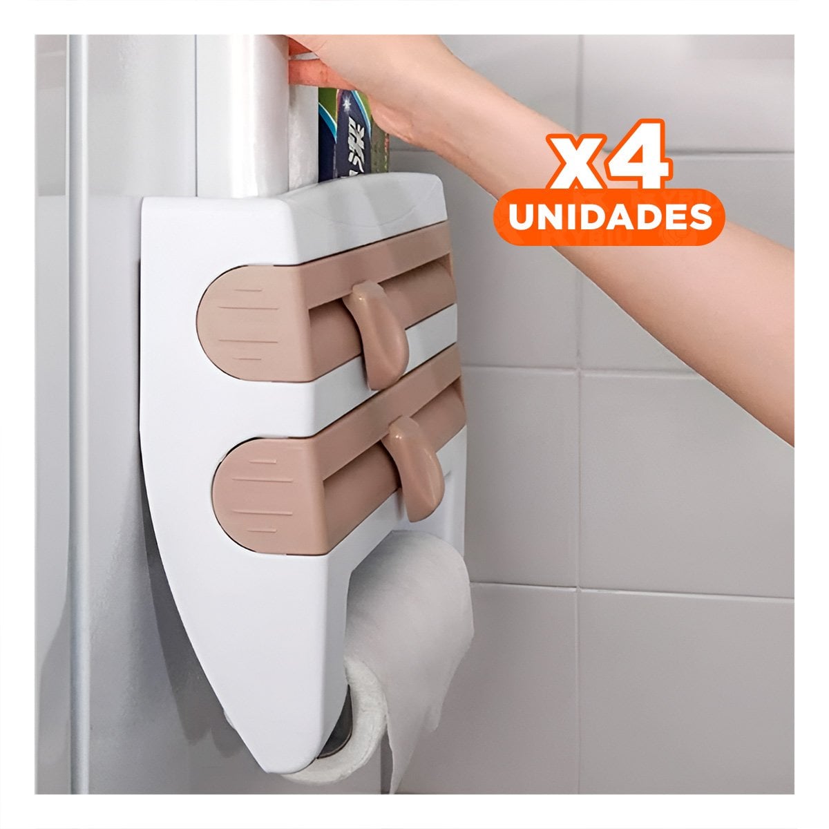 PACK4 ORGANIZADOR DE ALUMINIO Y TOALLA BEIGE DE GRAN CALIDAD PARA CARGA Y+PAPEL REGALO - 1