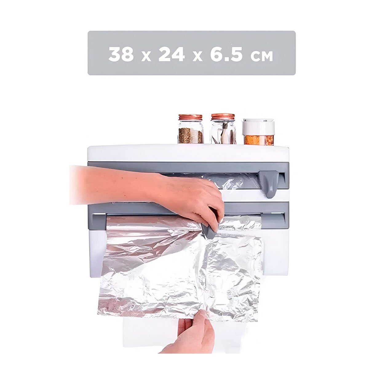 DISPENSADOR PAPEL ALUMINIO Y TOALLA PLOMO PARA LA GESTION EN FAMILIA Y+PAPEL REGALO - 4