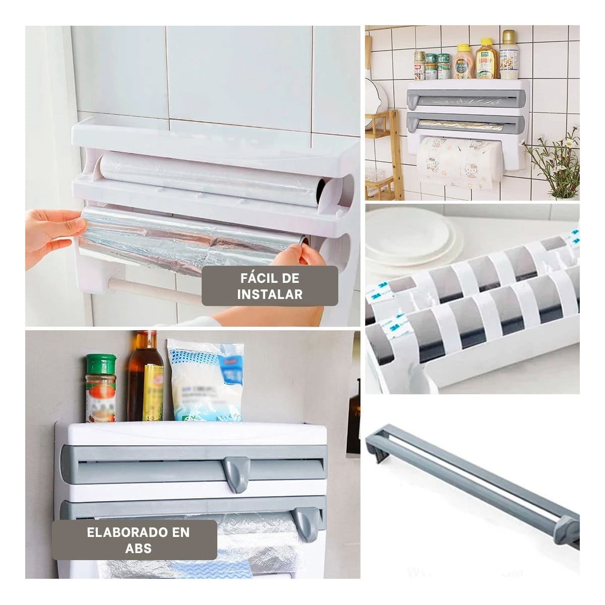 PACK2 ORGANIZADOR DE ALUMINIO Y TOALLA PLOMO DE ESTILO MODERNO EN VIVIENDA Y+PAPEL REGALO - 3