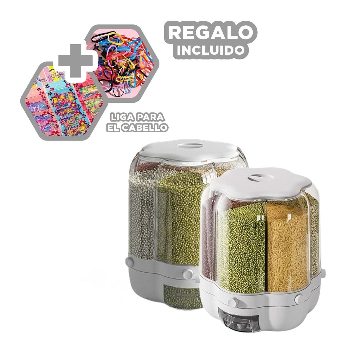 DISPENSADOR GIRATORIO BLANCO 9 KG PARA LA UTILIDAD DE HIJOS SANOS Y+LIGAS REGALO - 2