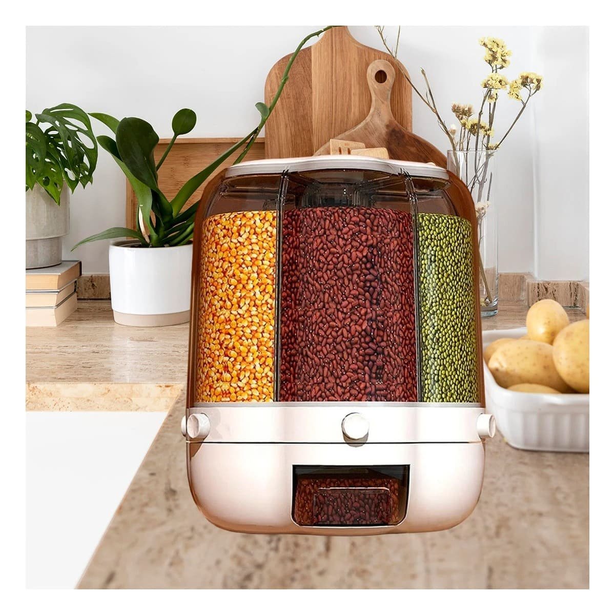 DISPENSADOR GIRATORIO BLANCO 9 KG PARA LA UTILIDAD DE HIJOS SANOS Y+LIGAS REGALO - 3