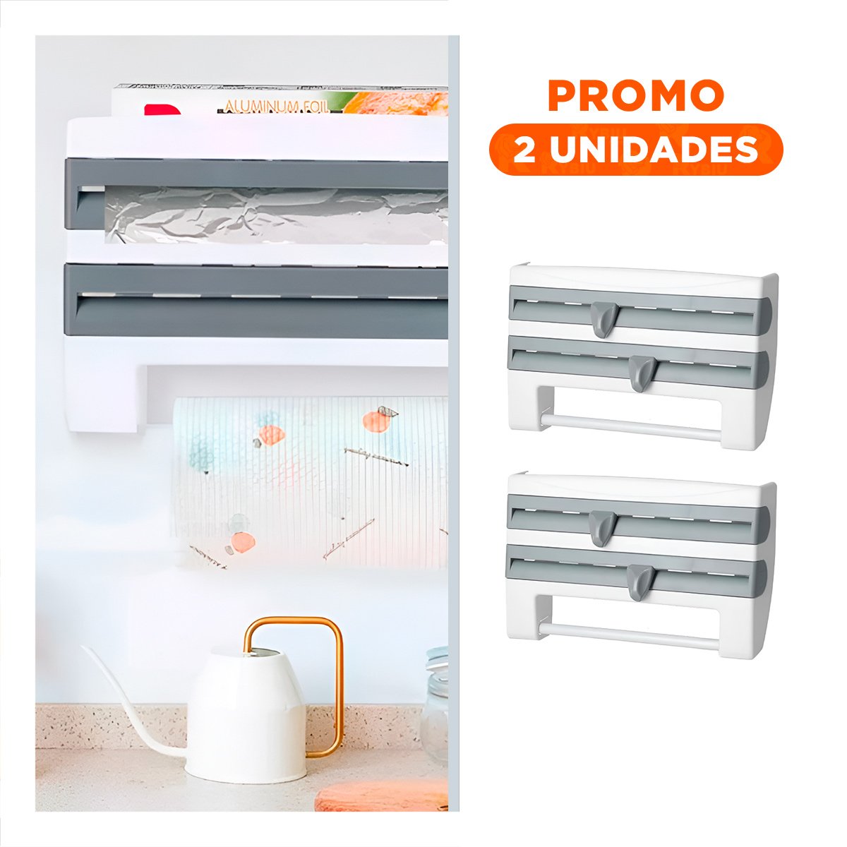 PACK2 ORGANIZADOR DE ALUMINIO Y TOALLA PLOMO PARA FOMENTAR ESPACIO ORDEN Y+REGALO STICKER - 1