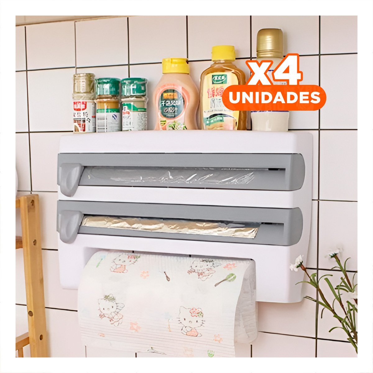 PACK4 ORGANIZADOR DE ALUMINIO Y TOALLA PLOMO DE GRAN CALIDAD PARA CARGA Y+PAPEL REGALO - 1
