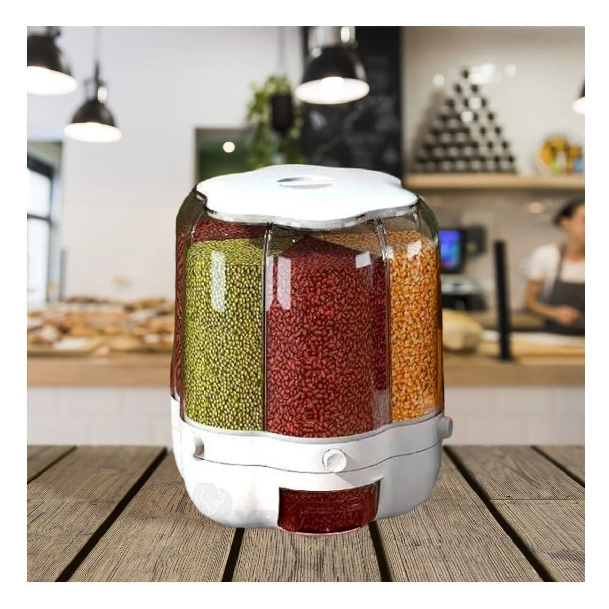 DISPENSADOR GIRATORIO BLANCO 9 KG PARA BRINDAR COMODIDAD EN CASA Y+POST IT - 1