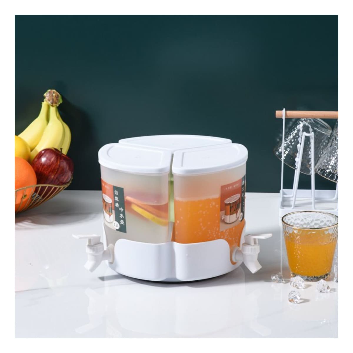 PACK2 SERVIDOR DE BEBIDAS BLANCO 3 TANQUES CON MUCHA CAPACIDAD EN MESA - 5