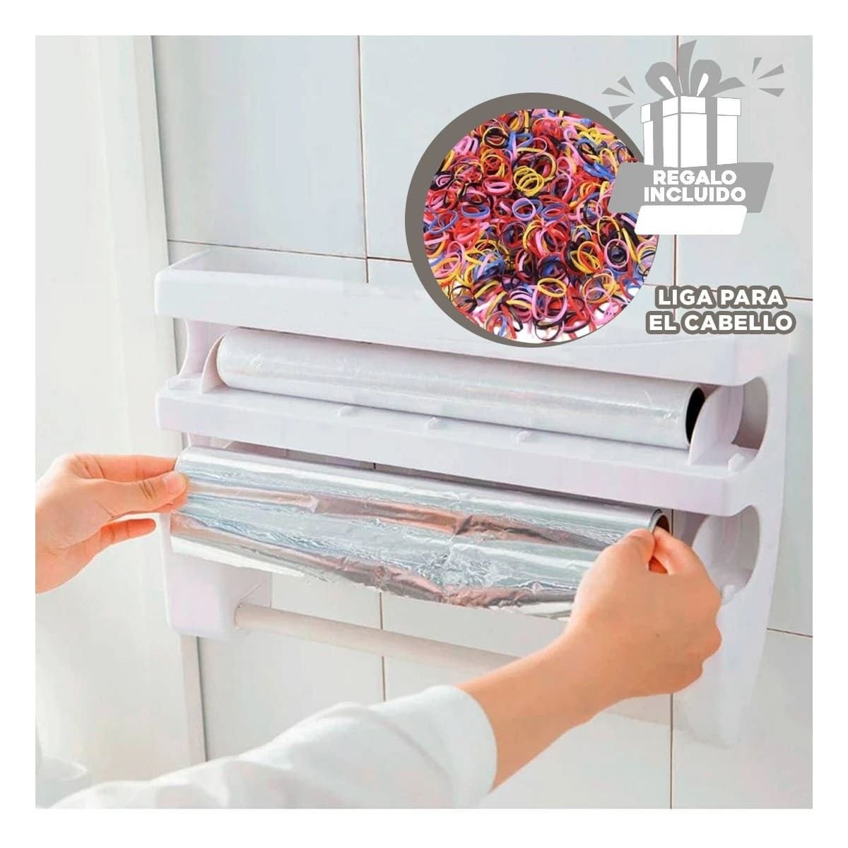 DISPENSADOR PAPEL ALUMINIO Y TOALLA PLOMO PARA LA UTILIDAD DE HIJOS Y+LIGAS REGALO - 2