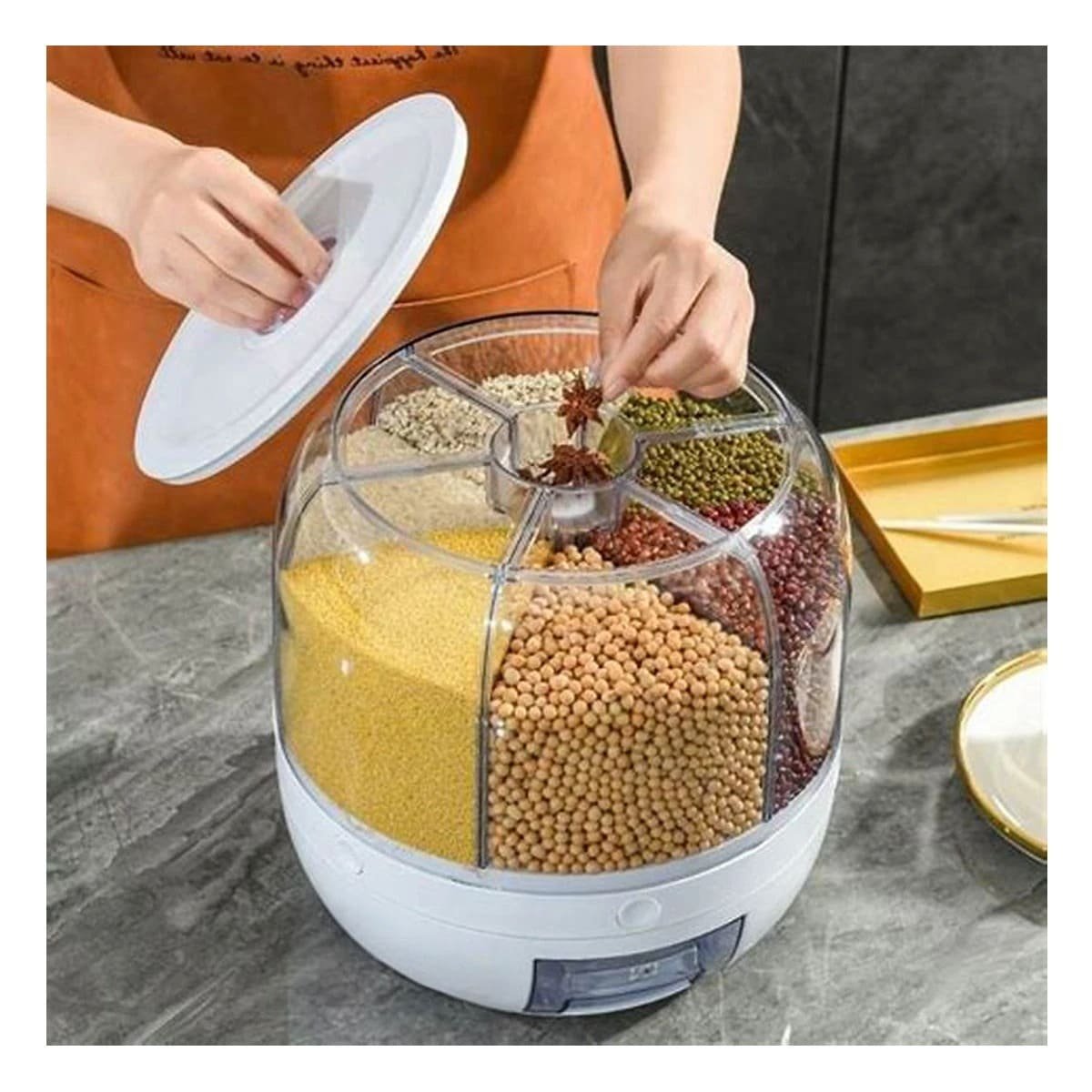 DISPENSADOR GIRATORIO BLANCO 6KG PARA EL ORDEN EN VIVIENDA LINDA - 3