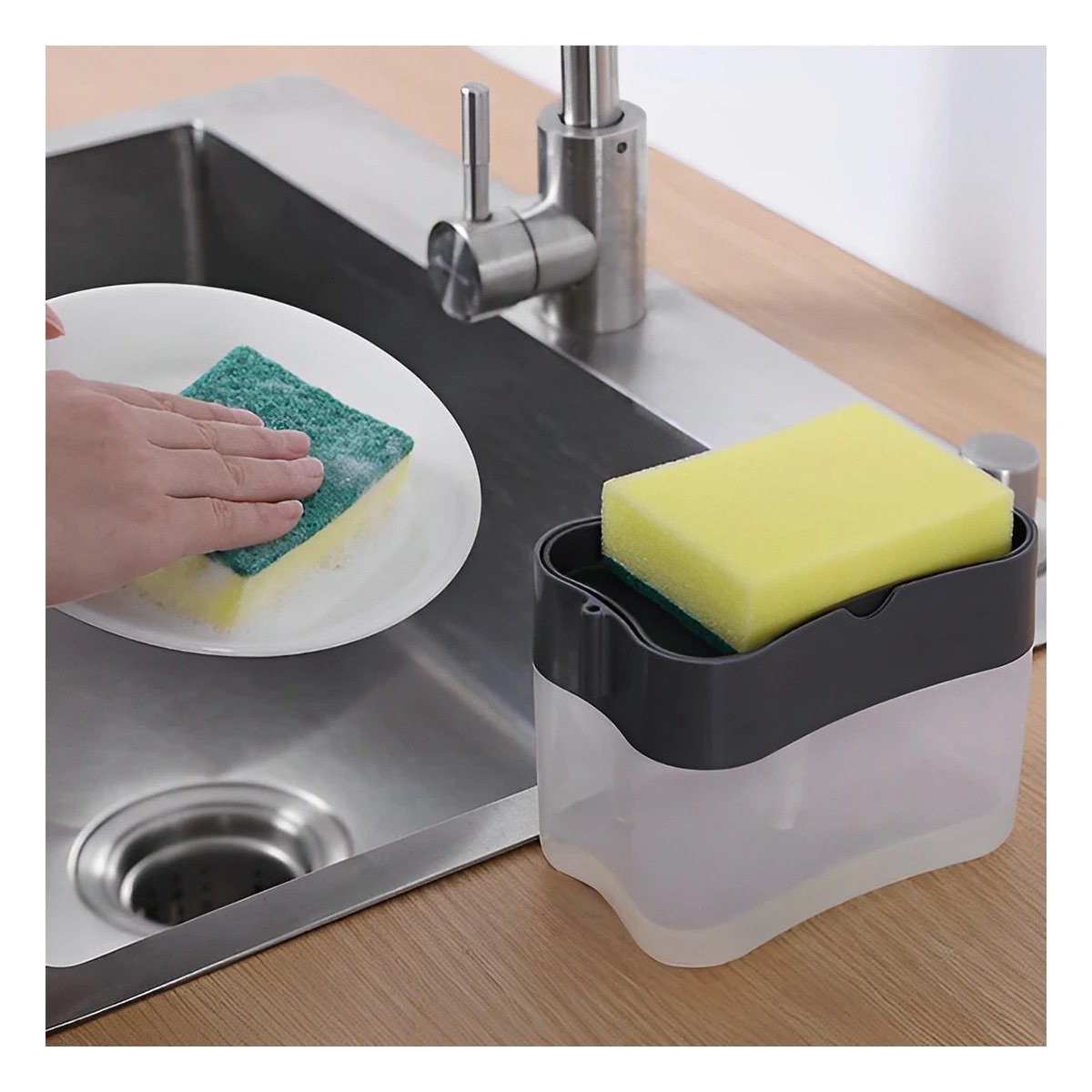 DISPENSADOR DE JABON NEGRO PARA EL ASEO DE SU COCINA LINDA - 5