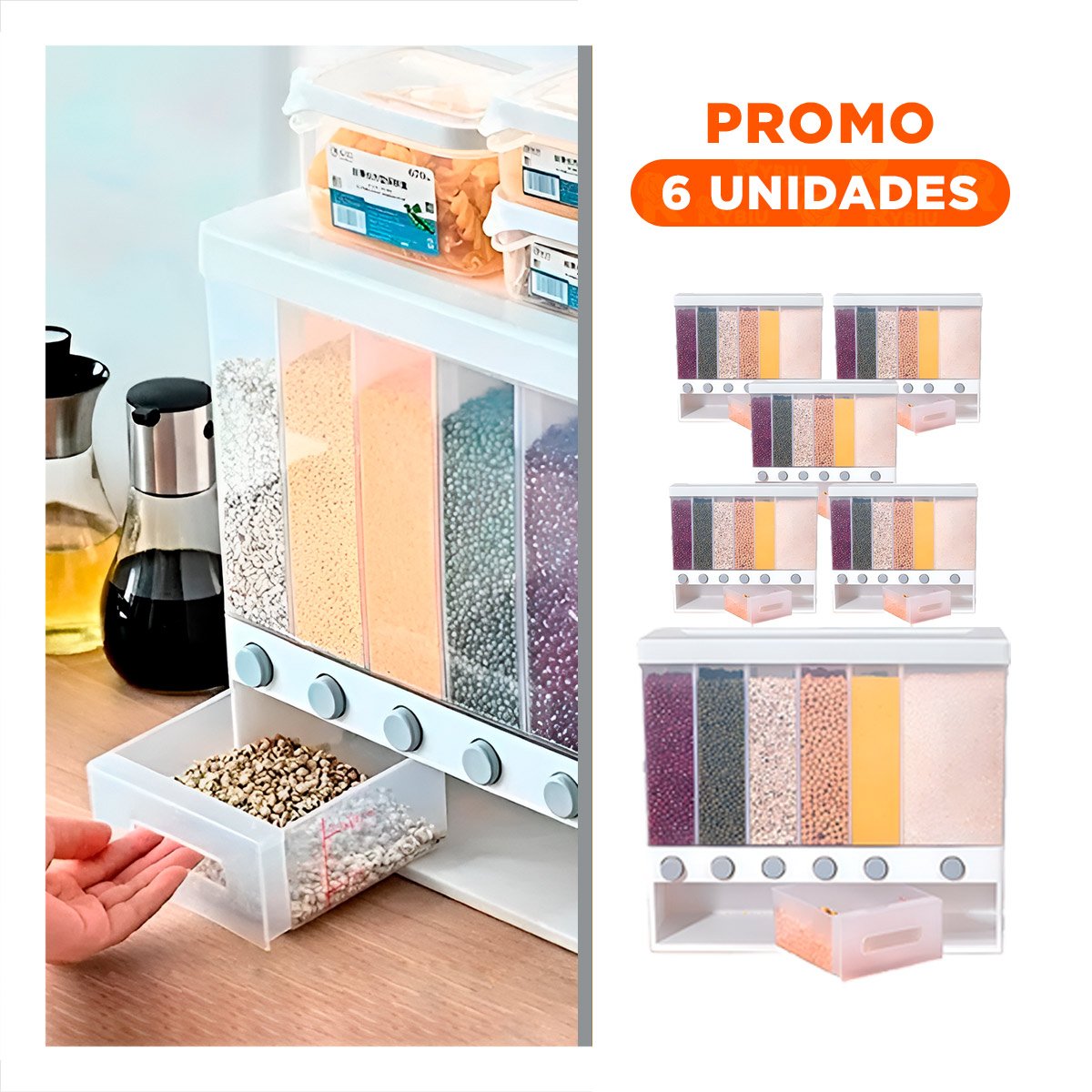 PACK6 ARTICULO DE DESPENSA BLANCO 10KG PARA UN USO DINAMICO EN HOGAR Y+REGALO STICKER - 1
