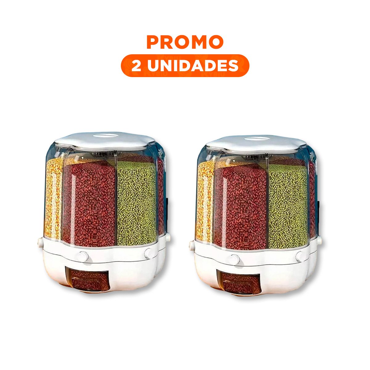 PACK2 ORGANIZADOR DE GRANOS BLANCO 9 KG PARA FOMENTAR ESPACIO CON ORDEN Y+REGALO STICKER - 1