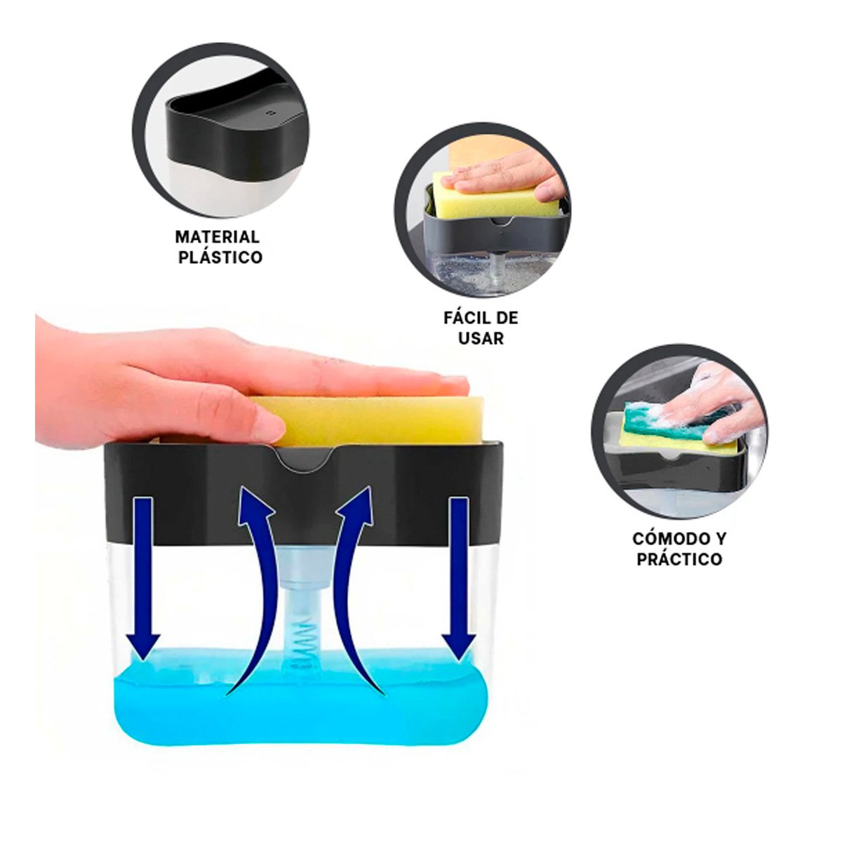 DISPENSADOR DE JABON NEGRO PARA BRINDAR COMODIDAD EN SU CASA REAL Y+POST IT - 5
