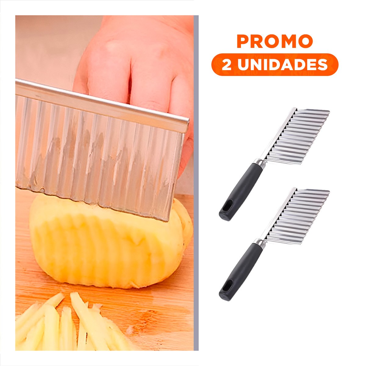 PACK2 CORTADOR DE PAPAS ONDAS PARA FOMENTAR CREATIVIDAD CON EL MENU Y+REGALO STICKER - 1