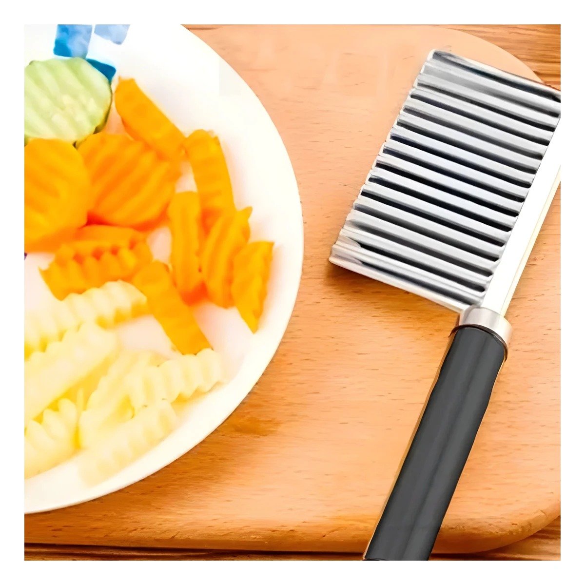 PACK2 CORTADOR DE PAPAS ONDAS PARA FOMENTAR CREATIVIDAD CON EL MENU Y+REGALO STICKER - 5