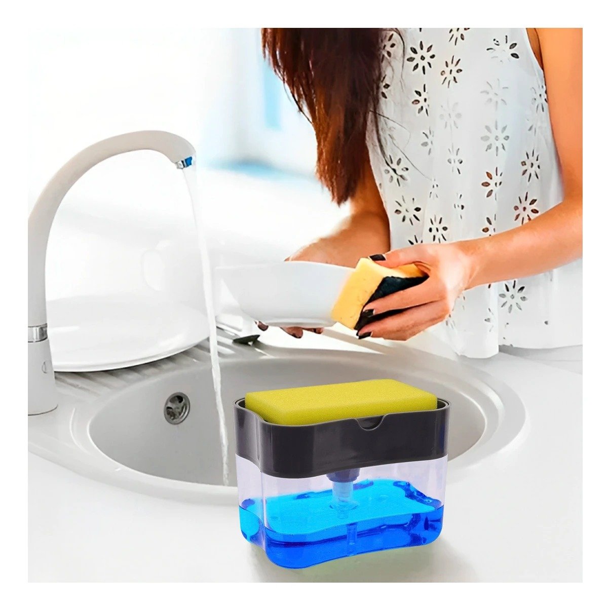 DISPENSADOR DE JABON NEGRO PARA LA GESTION EN FAMILIA REAL LINDA Y+PAPEL REGALO - 1