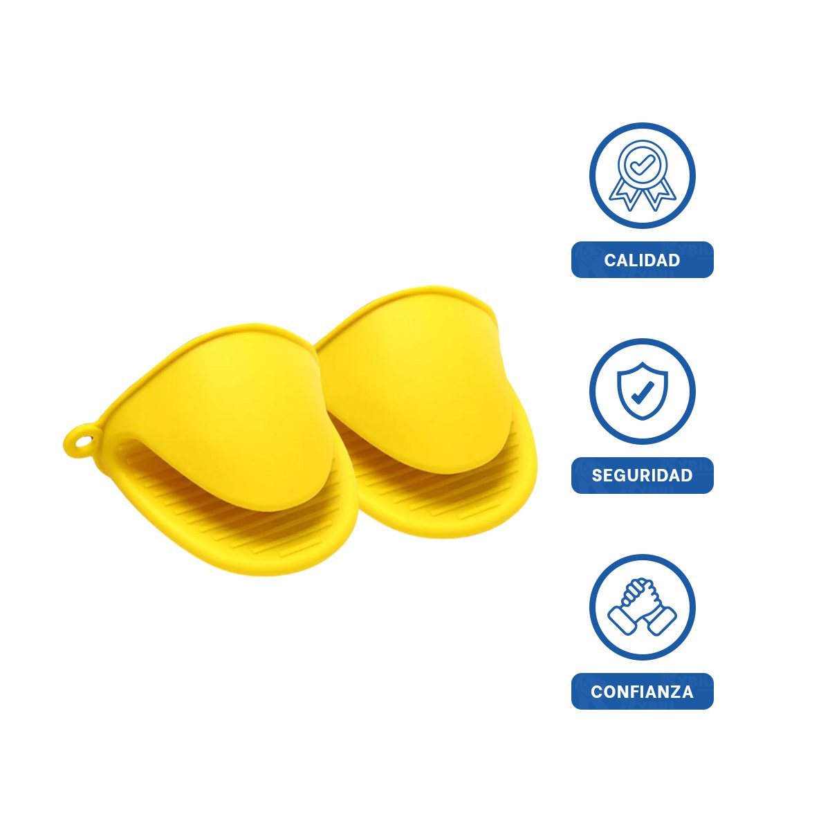 GUANTES ACCESORIOS DE SILICONA AMARILLO PARA MANIPULAR COMIDA Y HOGAR 7,3X9,5CM Y+LIGAS REGALO - 5