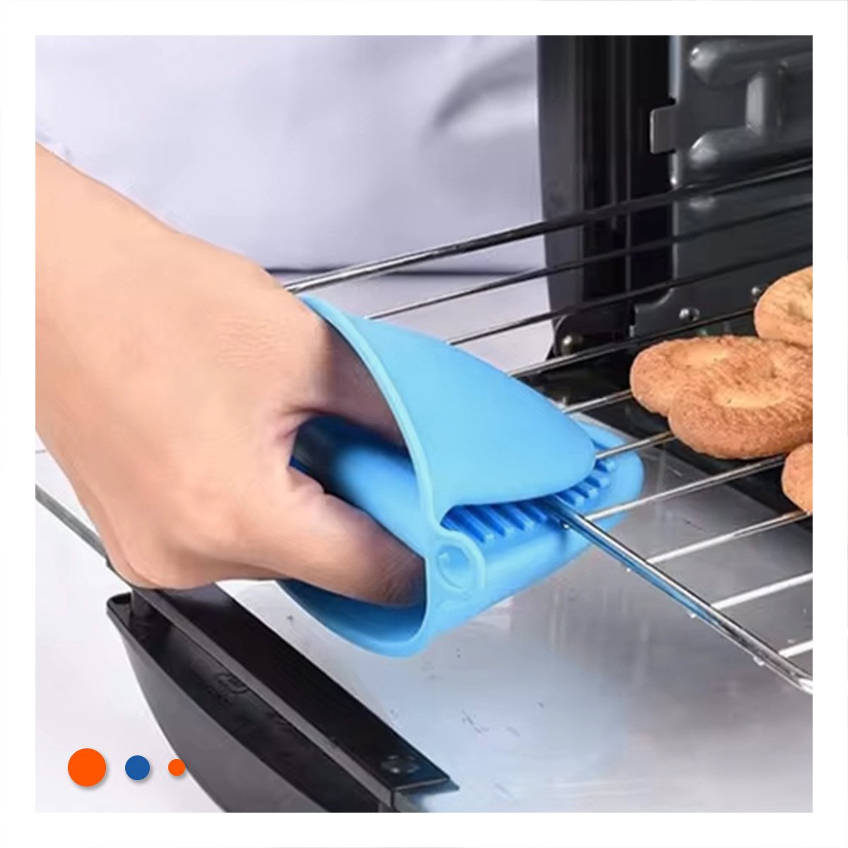 PACK12 CUBIERTOS DE SILICONA CELESTE PARA COCINA Y HOGAR 7,3X9,5CM Y+PAPEL REGALO - 5
