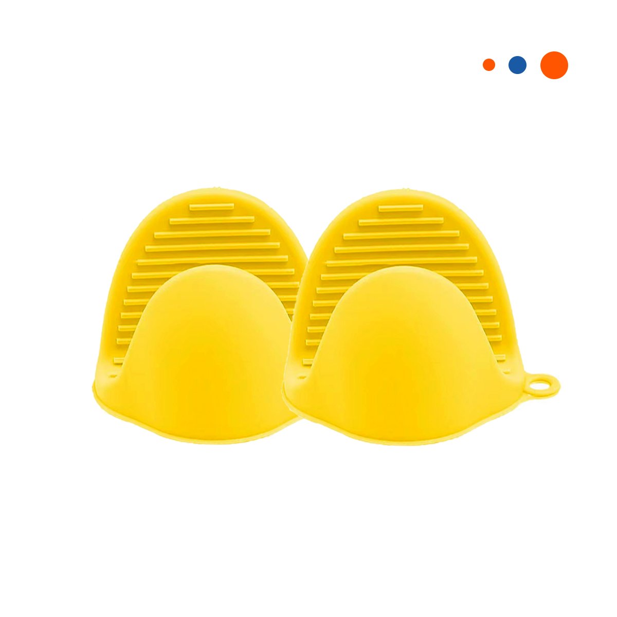 PACK2 MANOPLAS CUBIERTOS DE SILICONA AMARILLO PARA PREPARAR 7,3X9,5CM Y+REGALO STICKER - 2