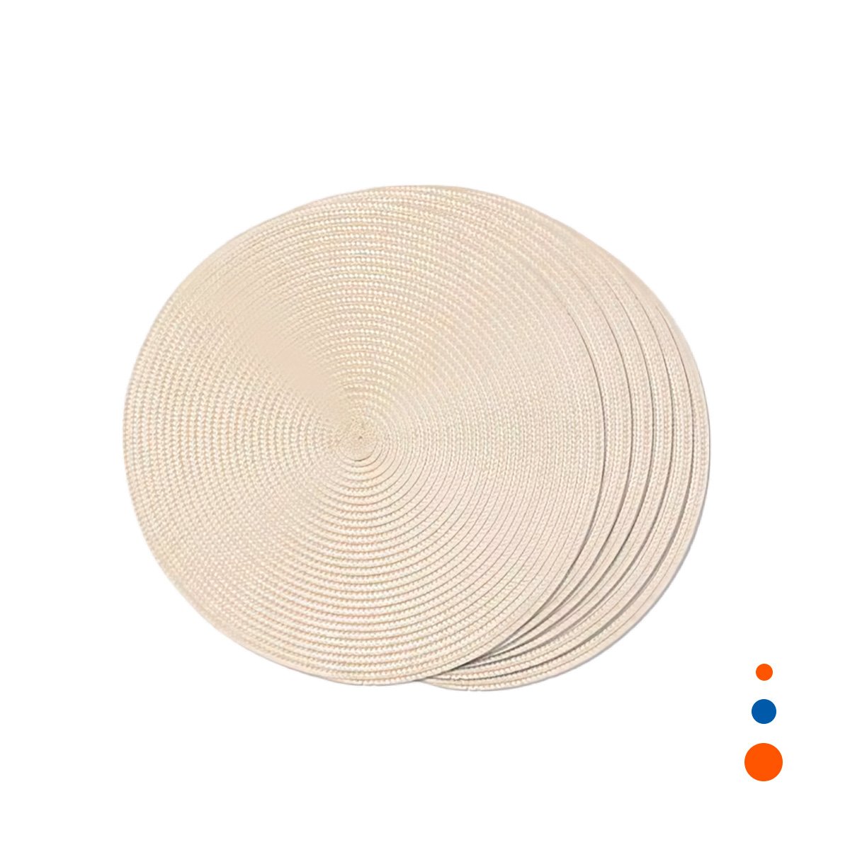 PACK4 INDIVIDUAL DE COMEDOR CIRCULAR BOHO BEIGE ESTILO BOHO Y+PAPEL REGALO - 3
