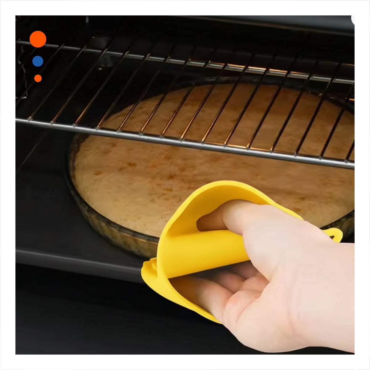 PACK2 MANOPLAS DE SILICONA AMARILLO PARA COCINA DIARIA Y HOGAR 7,3X9,5CM - 3