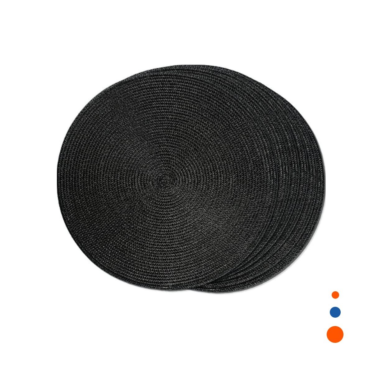 INDIVIDUAL DECORATIVO CIRCULAR BOHO NEGRO PARA HOGAR Y+REGALO STICKER - 1