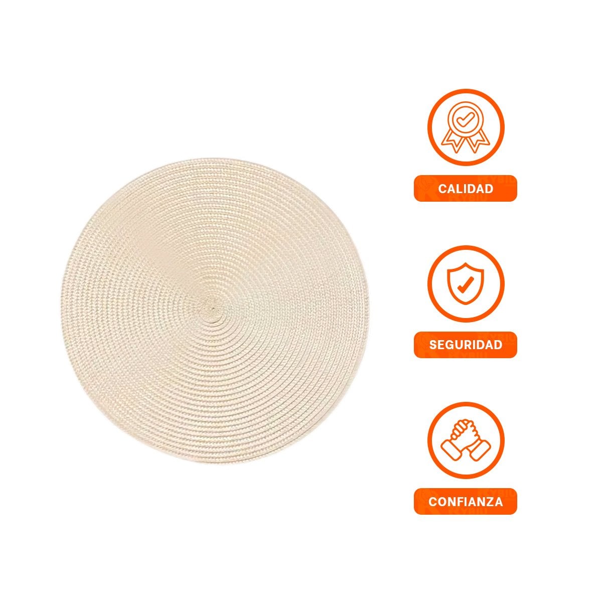 MANTEL DE MESA CIRCULAR BOHO BEIGE ESTILO NATURAL Y+LIGAS REGALO - 5