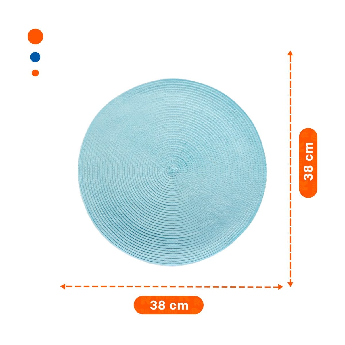 PACK6 TAPETE DECORATIVO CIRCULAR BOHO CELESTE CLARO ESTILO NATURAL Y+PAPEL REGALO - 4