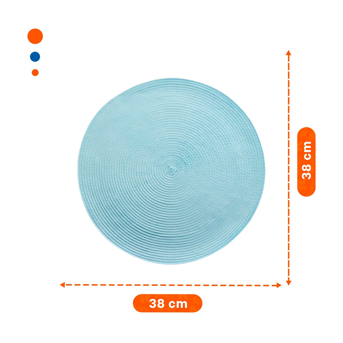 PACK4 TAPETE CIRCULAR BOHO CELESTE CLARO PARA DECORACION DE MESA Y+REGALO STICKER - 4
