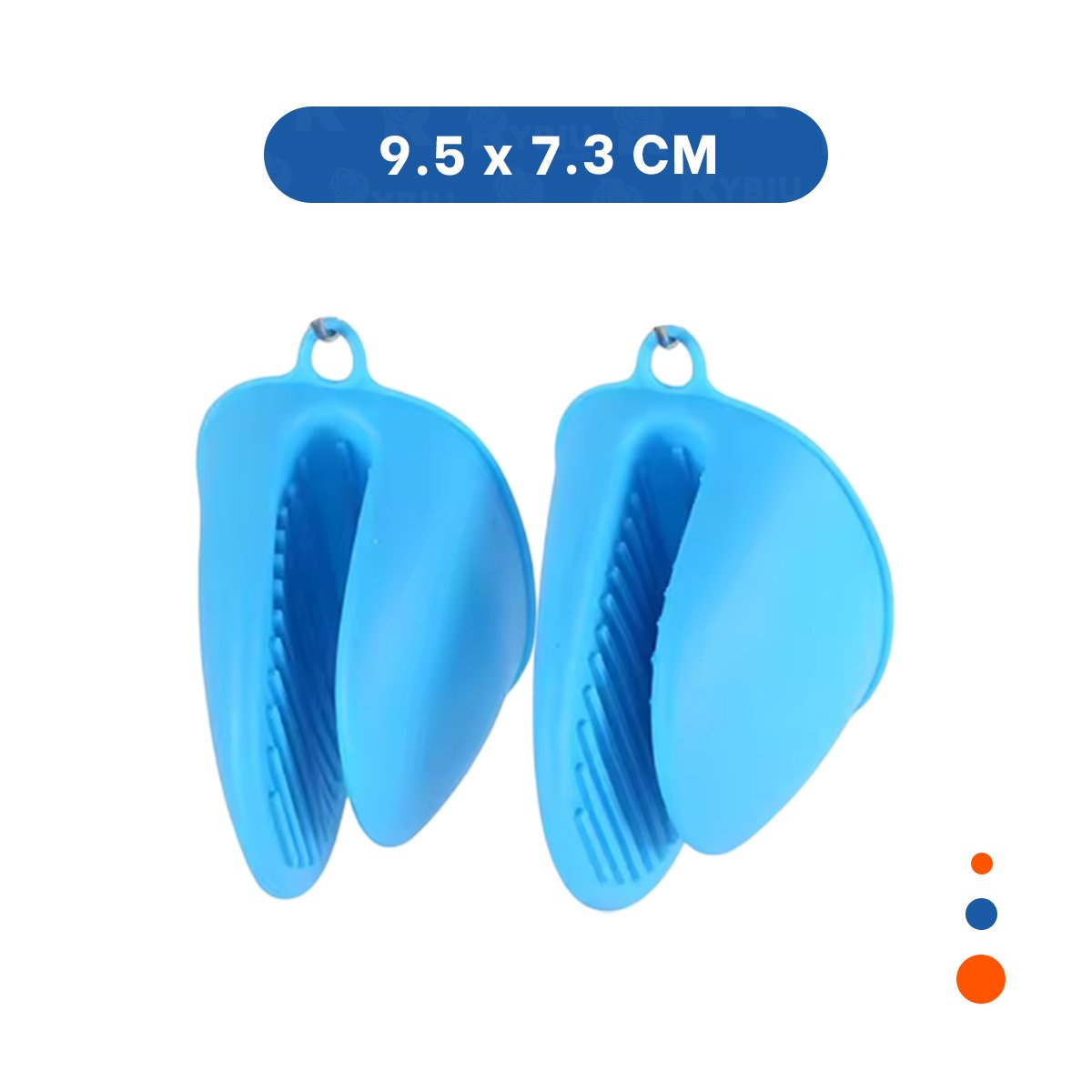 PACK4 MANOPLAS COMODOS DE SILICONA CELESTE PARA COCINA Y HOGAR 7,3X9,5CM Y+PAPEL REGALO - 4