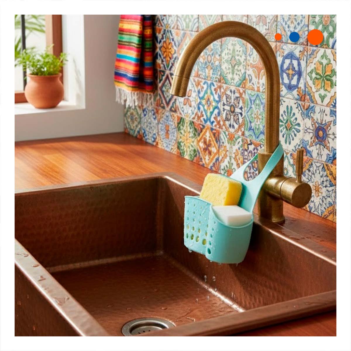 PACK12 PORTAOBJETOS COLGANTE DECORATIVO CELESTE PARA LA COCINA 19X15CM Y+PAPEL REGALO - 2