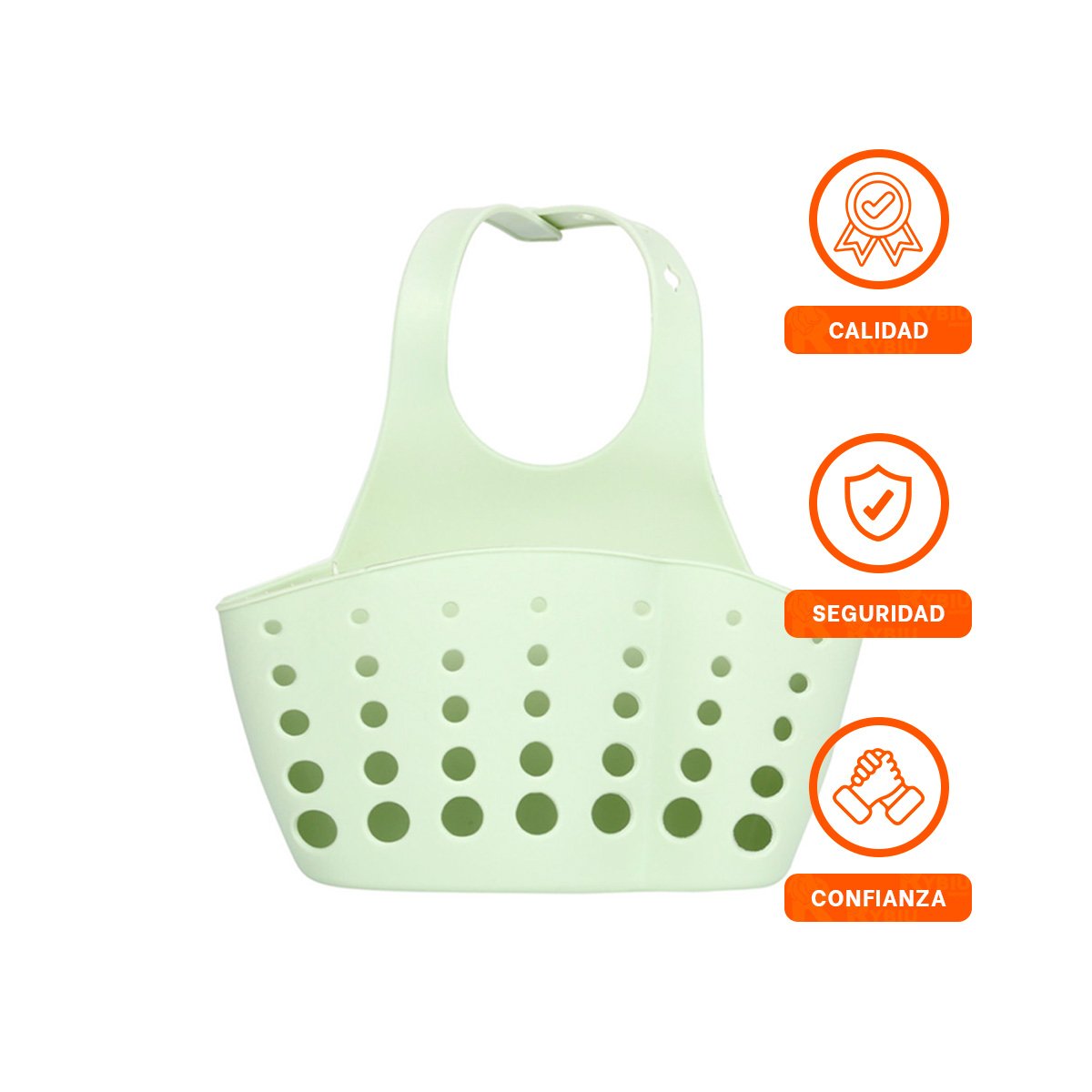 CANASTA COLGANTE VERDE PARA MANTENER EL BANO ORDENADO 19X15CM Y+LIGAS REGALO - 5