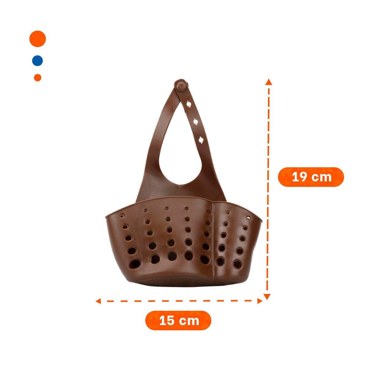 PACK4 CESTA COLGANTE DECORATIVA MARRON PARA BANO Y COCINA 19X15CM - 4