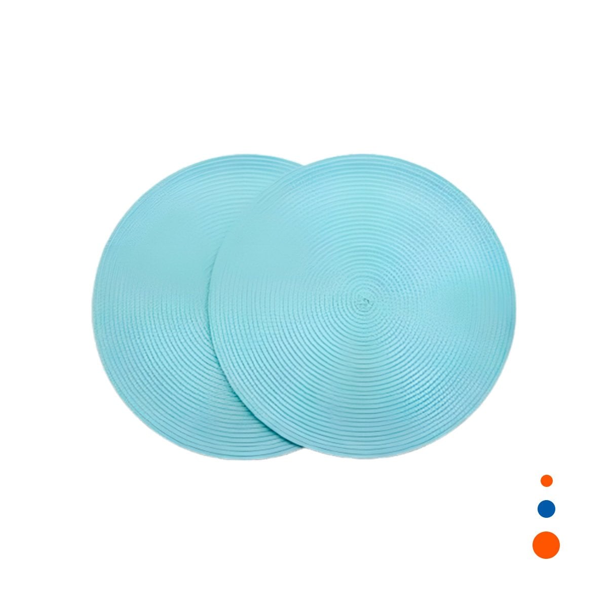 INDIVIDUAL DECORATIVO CIRCULAR BOHO CELESTE CLARO PARA HOGAR Y+REGALO STICKER - 1
