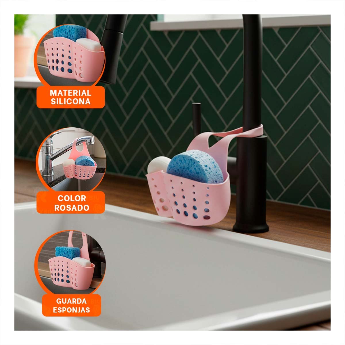 PACK12 PORTAOBJETOS COLGANTE DECORATIVO ROSADO PARA LA COCINA 19X15CM Y+PAPEL REGALO - 3