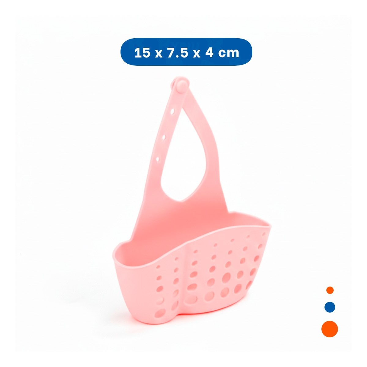 CANASTA COLGANTE ROSADO PARA MANTENER EL BANO ORDENADO 19X15CM Y+LIGAS REGALO - 4