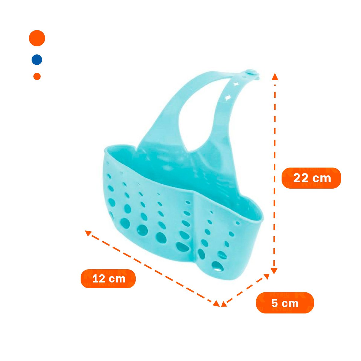 PACK4 CESTA COLGANTE DECORATIVA CELESTE PARA BANO Y COCINA 19X15CM - 4