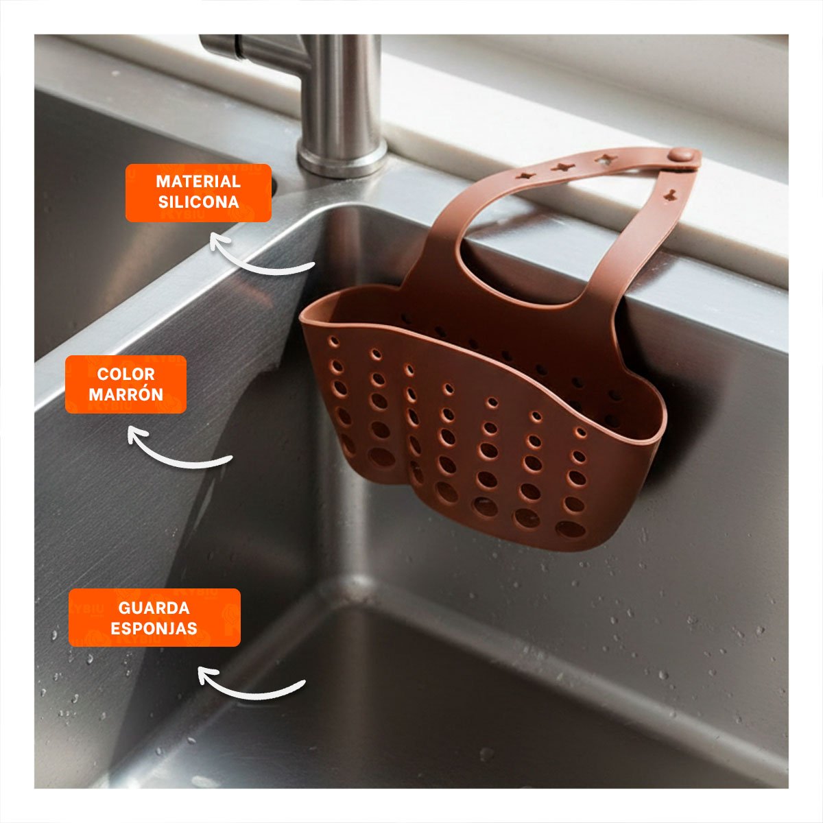 PACK6 CONTENEDOR COLGANTE MARRON PRACTICA ORGANIZACION PARA LA COCINA 19X15CM - 2
