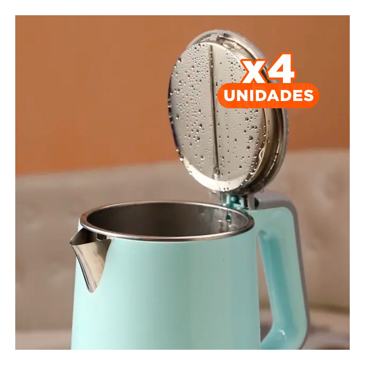PACK4 CALDERA ELECTRICA CON CONTROL DE TEMPERATURA 2,3L CELESTE YREGALO STICKER - 1