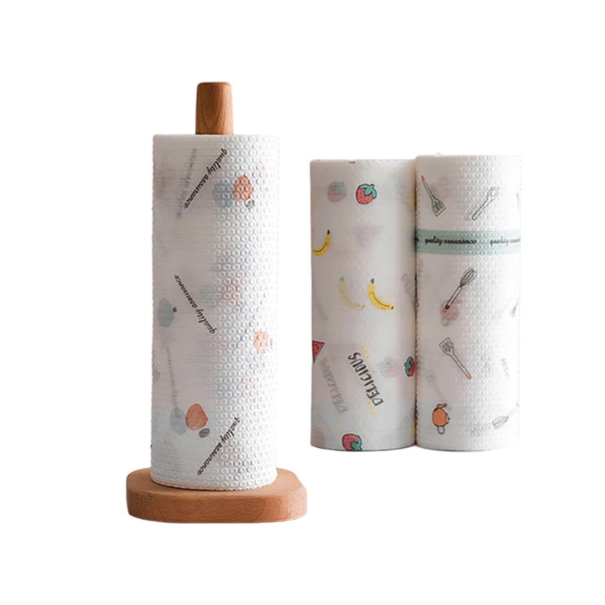 ROLLO DE PAPEL TOALLA COLOR BLANCO DOBLE CAPA CON DIBUJOS PARA LIMPIEZA Y+LIGAS REGALO - 5